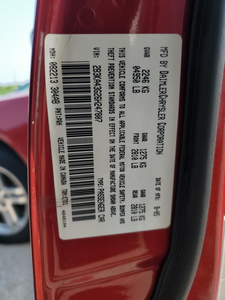 2006 Dodge Charger Se VIN: 2B3KA43G26H247807 Lot: 64191904