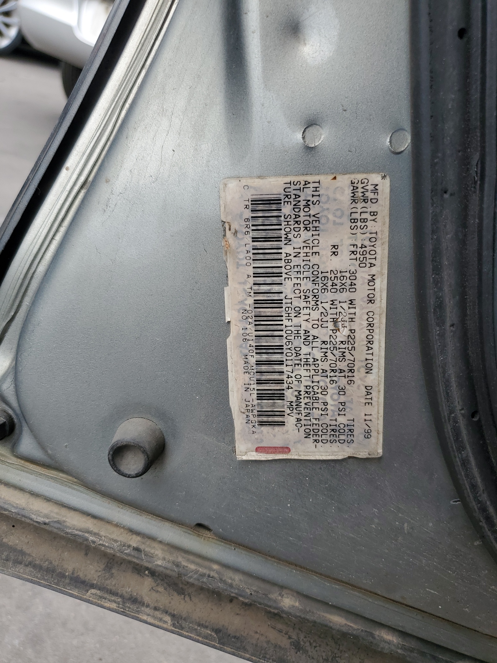 JT6HF10U6Y0117434 2000 Lexus Rx 300