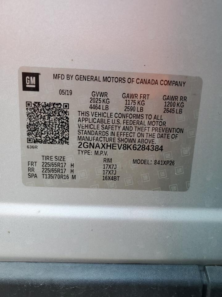 2GNAXHEV8K6284384 2019 CHEVROLET EQUINOX - Image 13