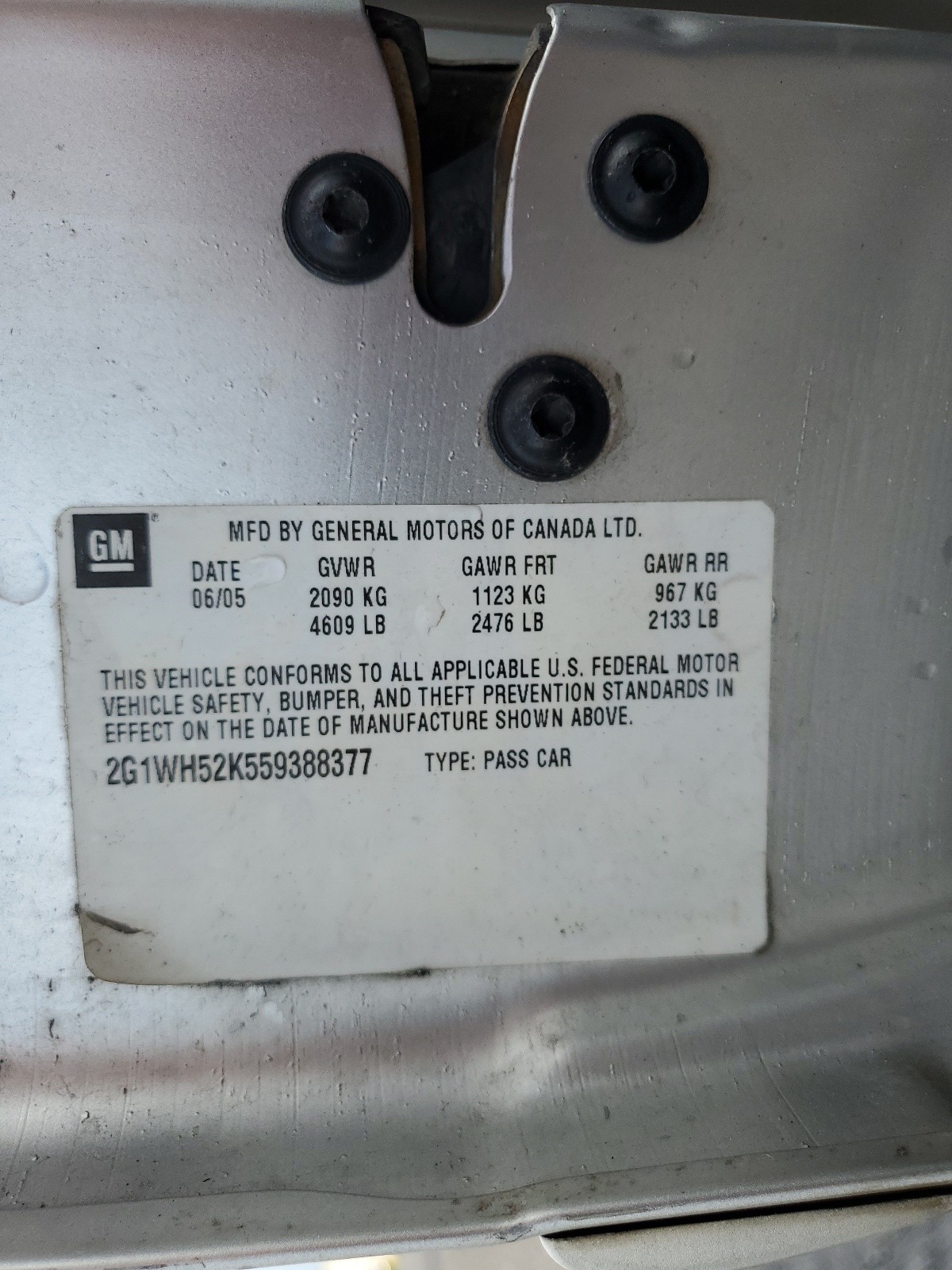 2G1WH52K559388377 2005 Chevrolet Impala Ls