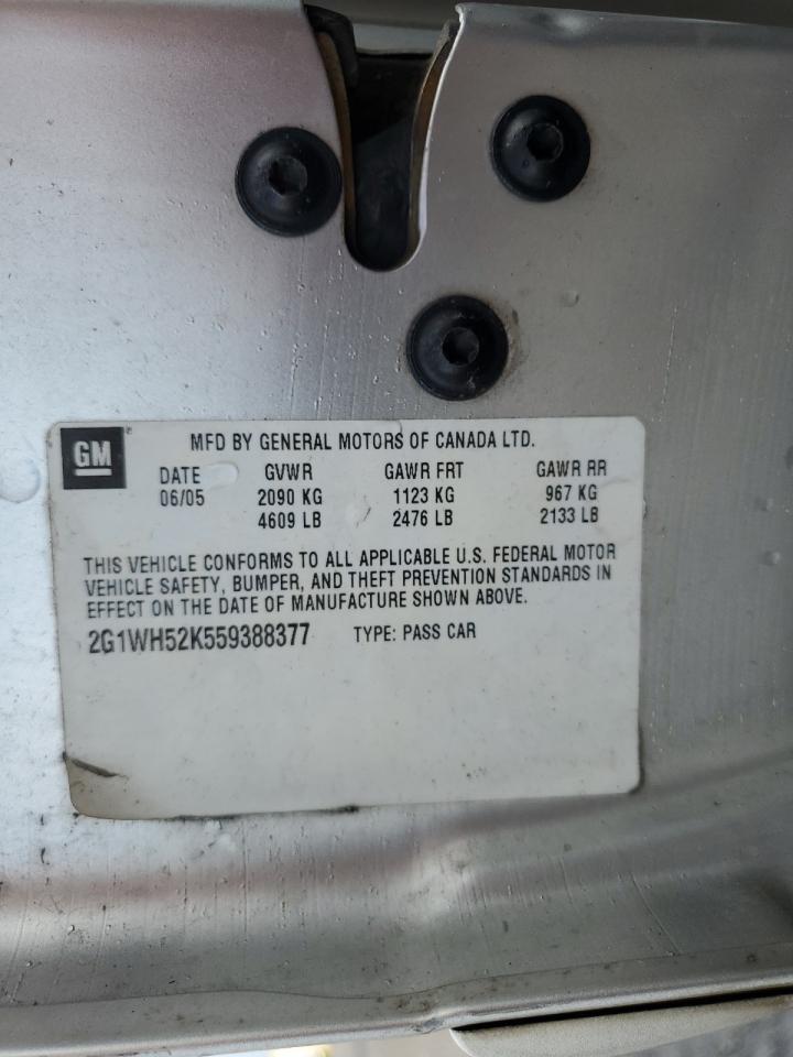 2005 Chevrolet Impala Ls VIN: 2G1WH52K559388377 Lot: 64970504