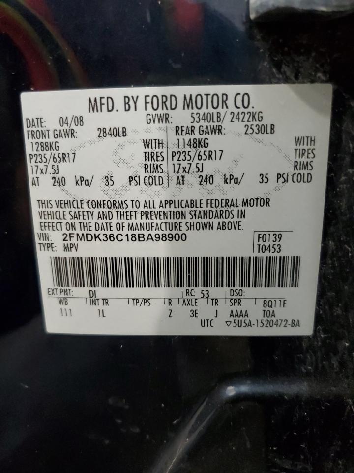 2FMDK36C18BA98900 2008 Ford Edge Se