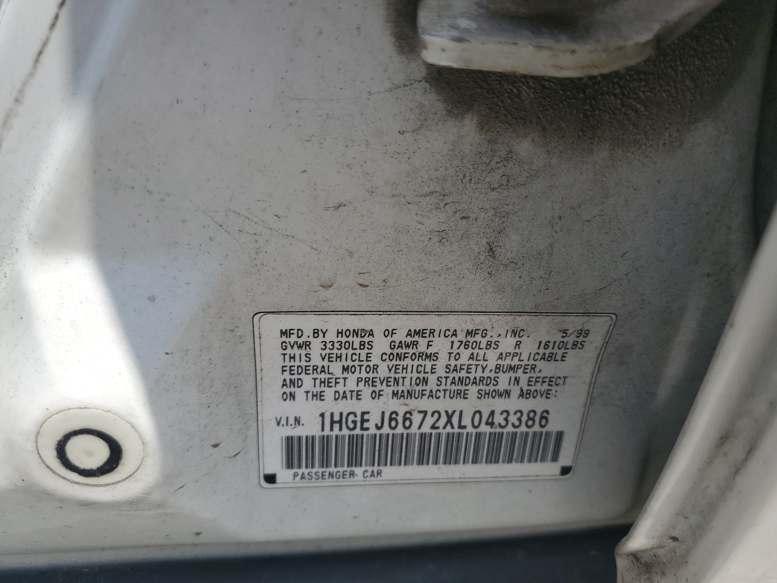 1HGEJ6672XL043386 1999 Honda Civic Lx