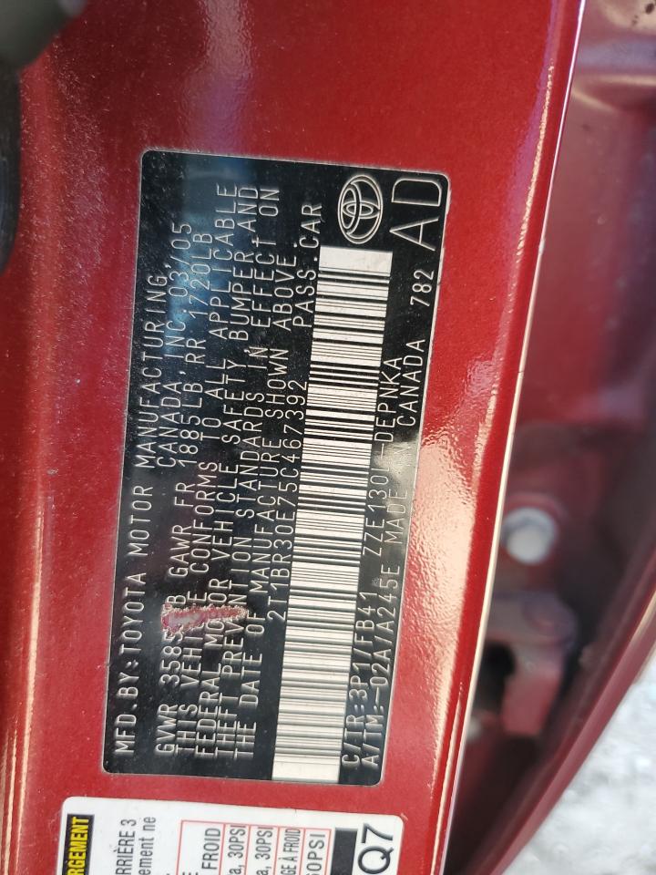 2005 Toyota Corolla Ce VIN: 2T1BR30E75C467392 Lot: 63269754