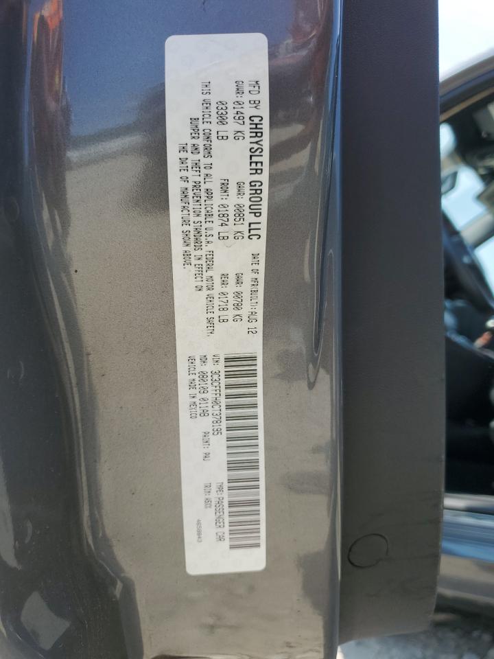 2012 Fiat 500 Abarth VIN: 3C3CFFFH0CT378195 Lot: 63857174