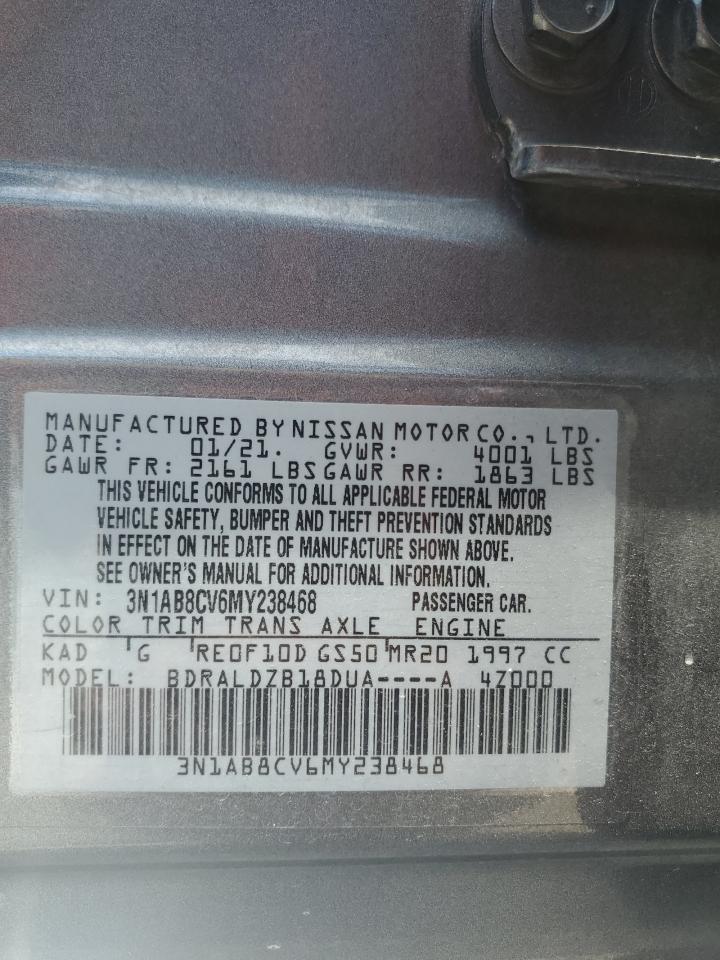 2021 Nissan Sentra Sv VIN: 3N1AB8CV6MY238468 Lot: 64797784