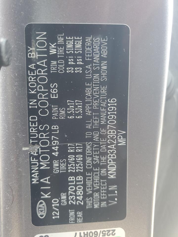 2011 Kia Sportage Lx VIN: KNDPB3A23B7091916 Lot: 64486724