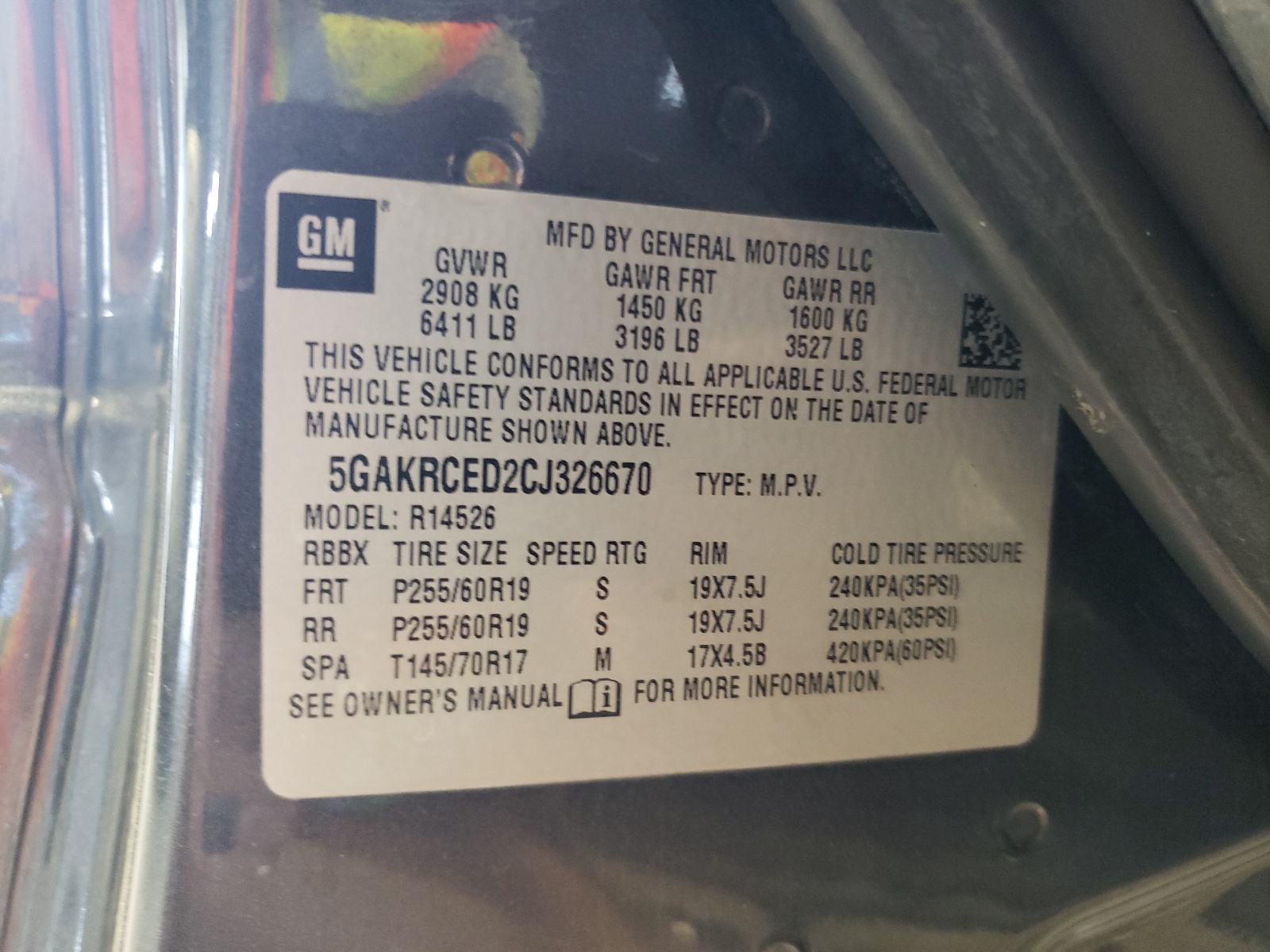 5GAKRCED2CJ326670 2012 Buick Enclave