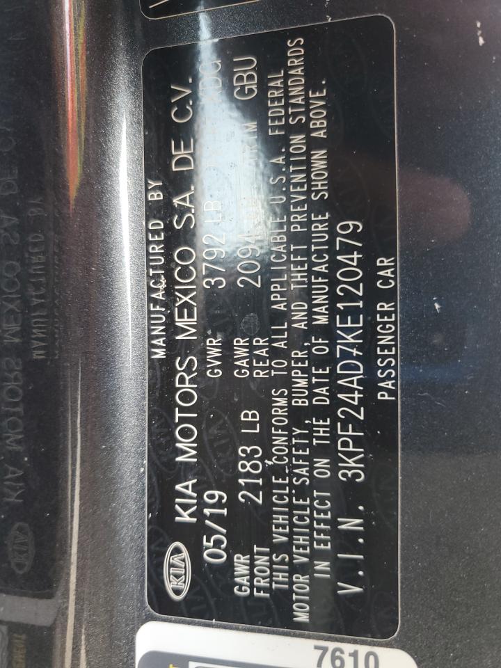 2019 Kia Forte Fe VIN: 3KPF24AD7KE120479 Lot: 63956454