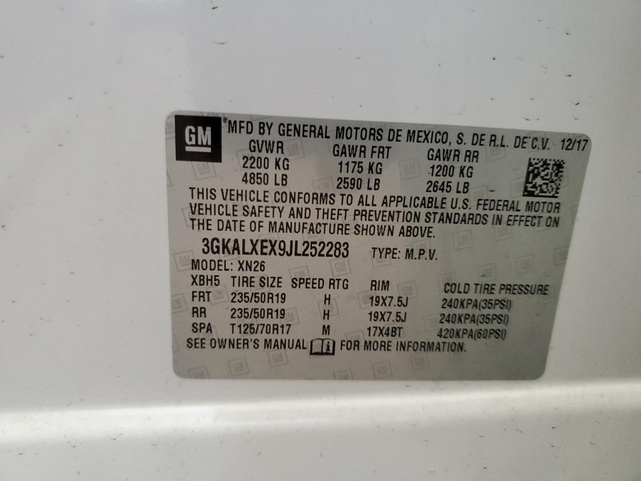 2018 GMC Terrain Denali VIN: 3GKALXEX9JL252283 Lot: 63114954