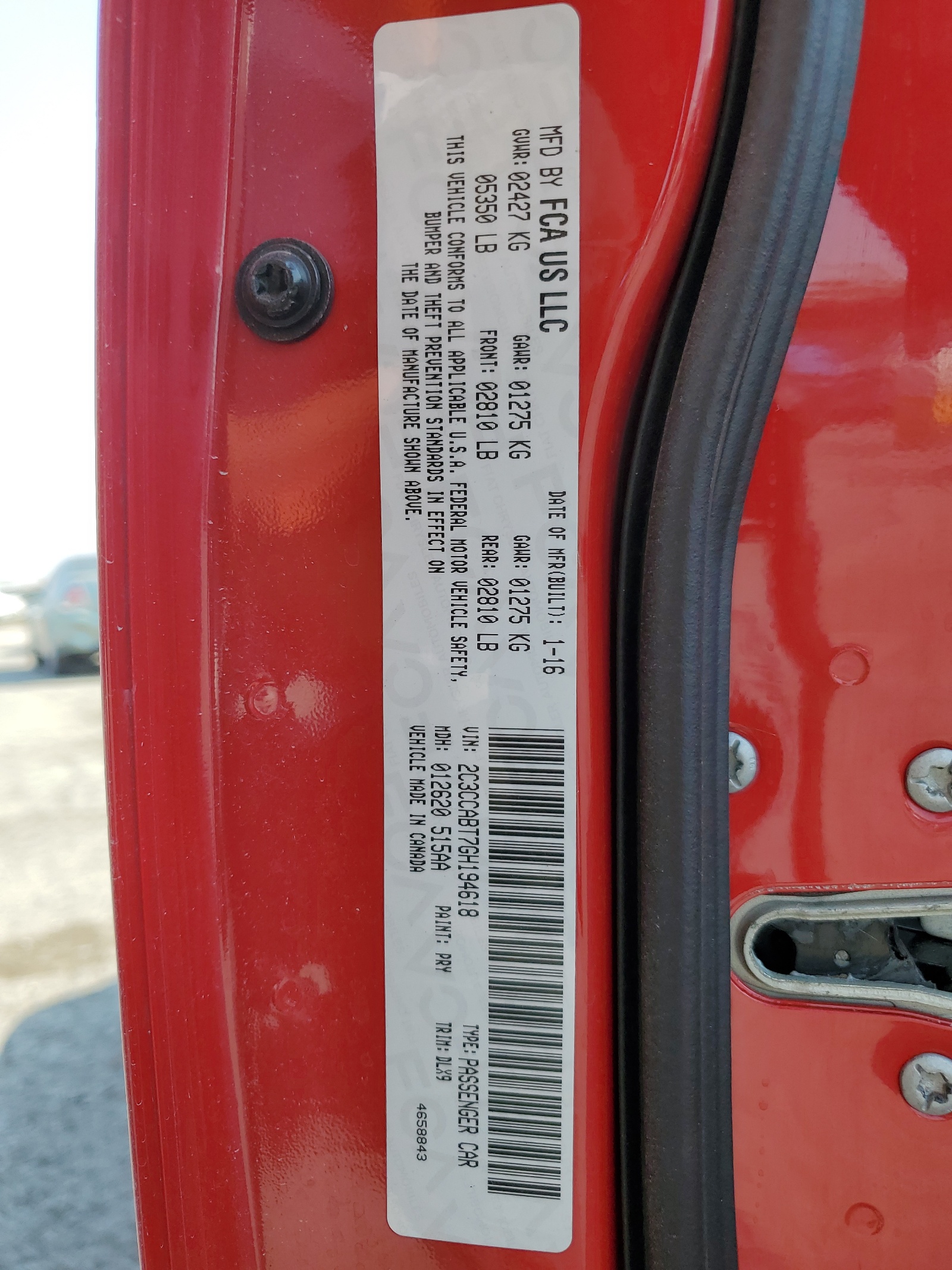 2C3CCABT7GH194618 2016 Chrysler 300 S