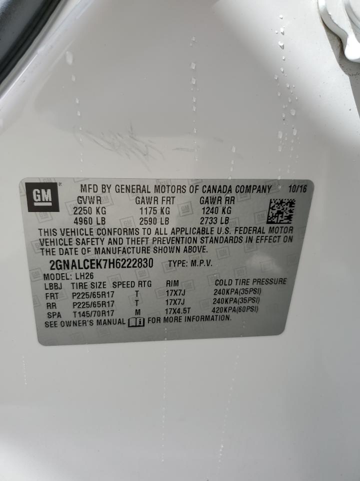 2017 Chevrolet Equinox Lt VIN: 2GNALCEK7H6222830 Lot: 64446934