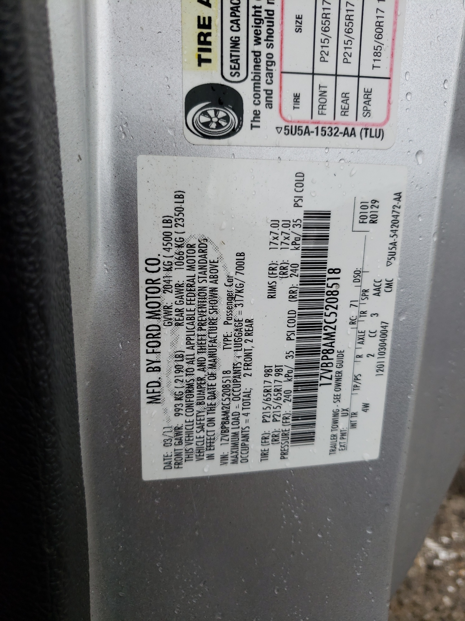 1ZVBP8AM2C5208518 2012 Ford Mustang