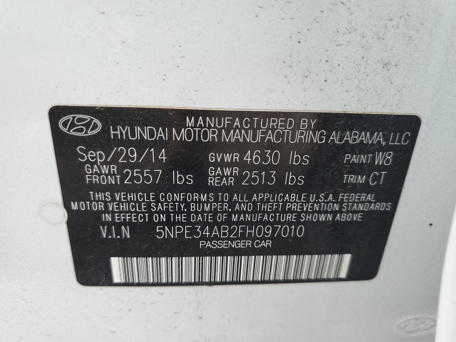 5NPE34AB2FH097010 2015 Hyundai Sonata Sport