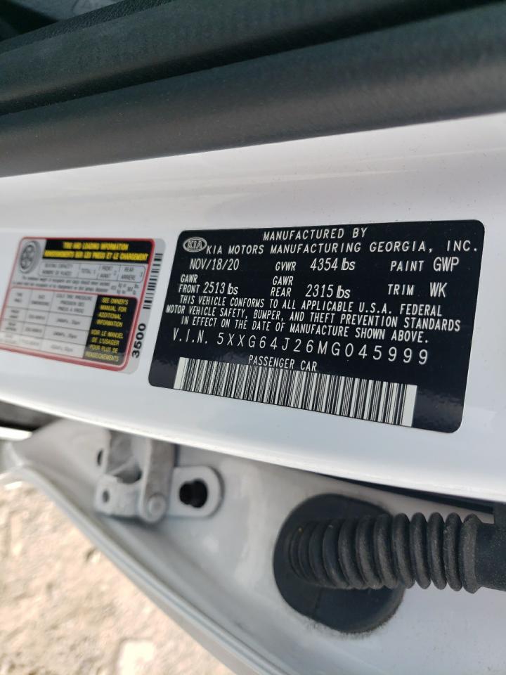 2021 Kia K5 Gt Line VIN: 5XXG64J26MG045999 Lot: 64909844