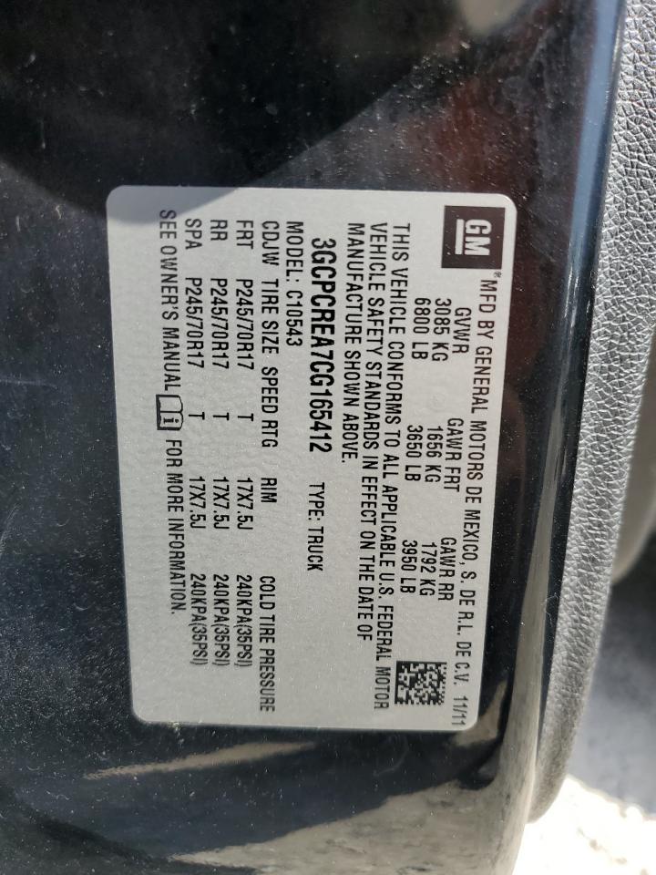 2012 Chevrolet Silverado C1500 Ls VIN: 3GCPCREA7CG165412 Lot: 63644274