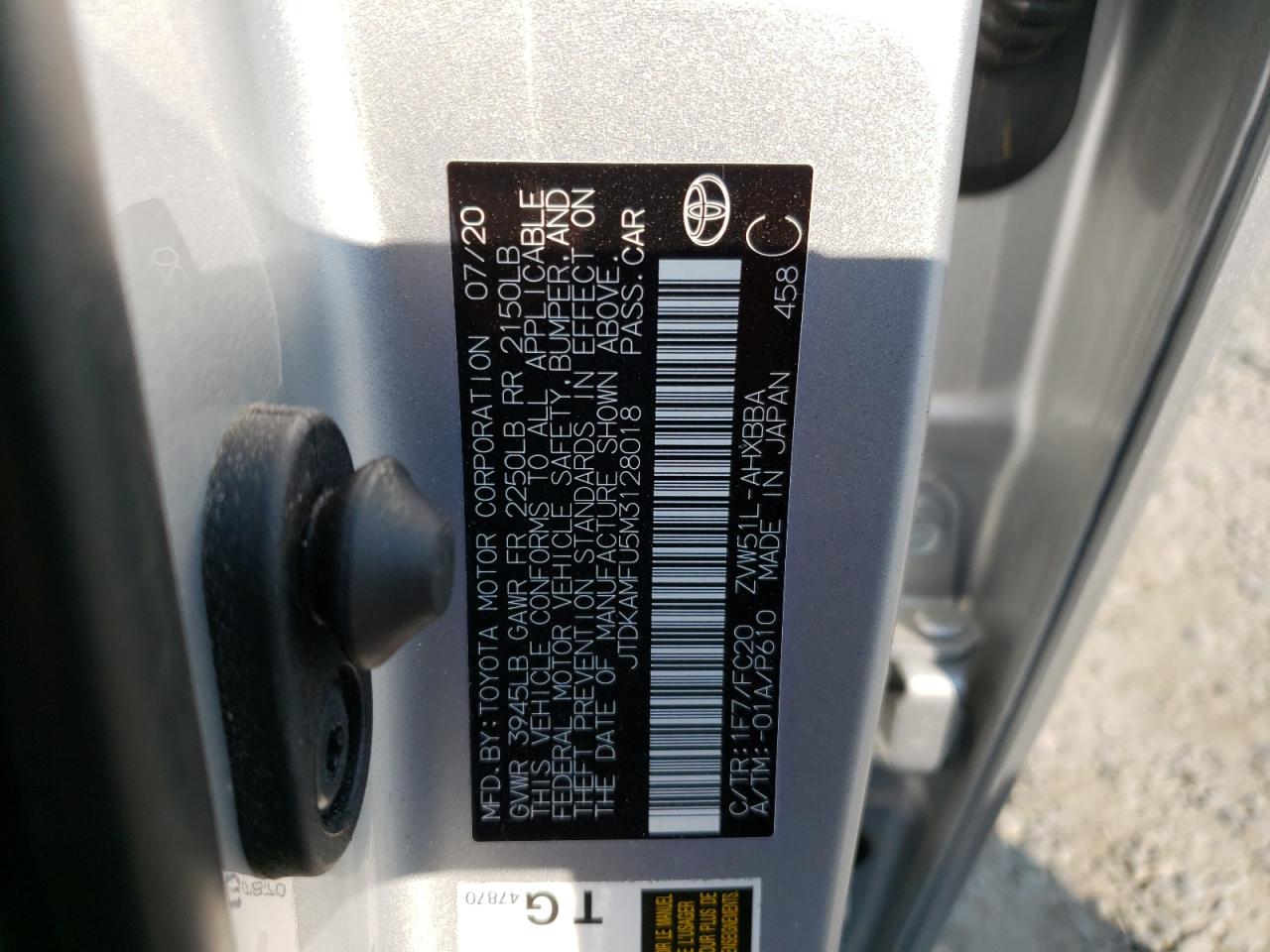 2021 Toyota Prius Special Edition VIN: JTDKAMFU5M3128018 Lot: 65043944