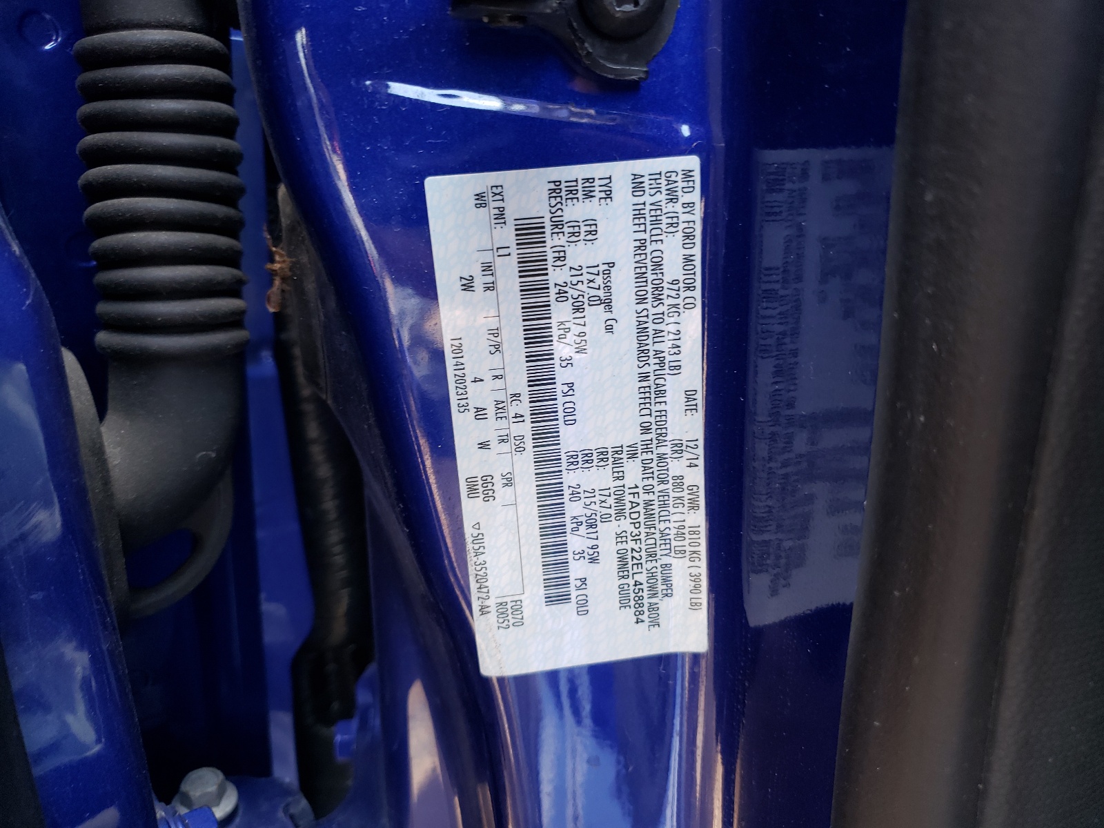 1FADP3F22EL458884 2014 Ford Focus Se