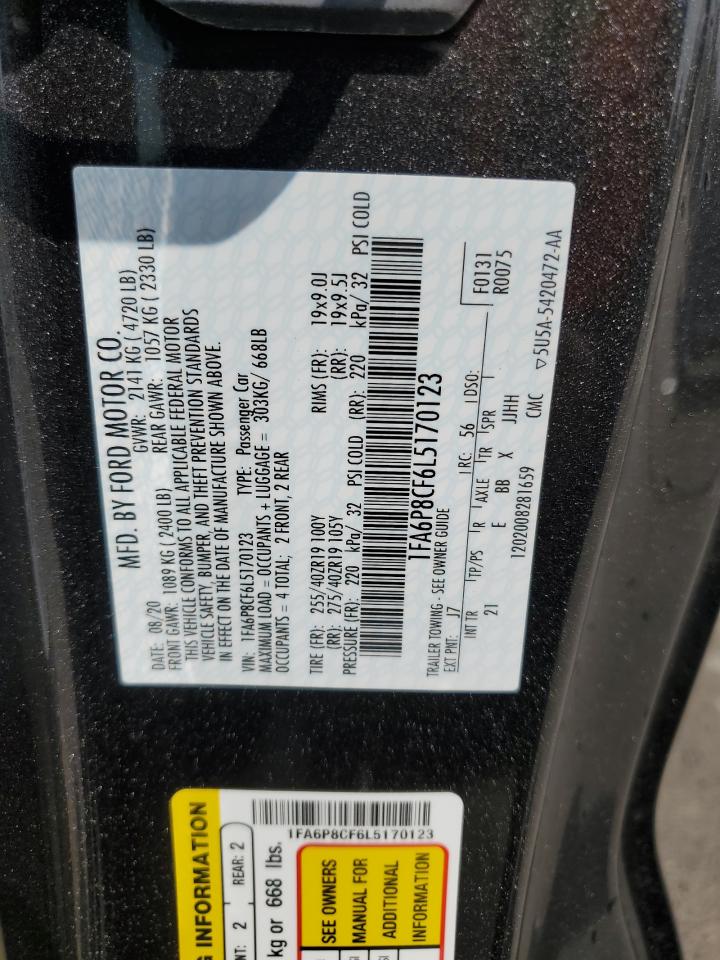 2020 Ford Mustang Gt VIN: 1FA6P8CF6L5170123 Lot: 62958874
