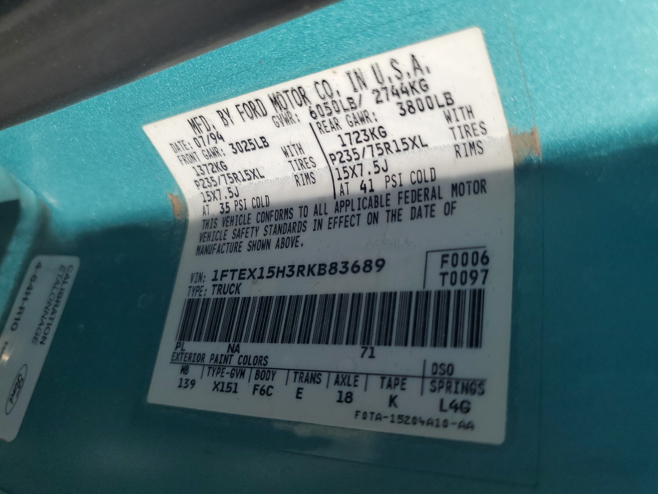 1FTEX15H3RKB83689 1994 Ford F150