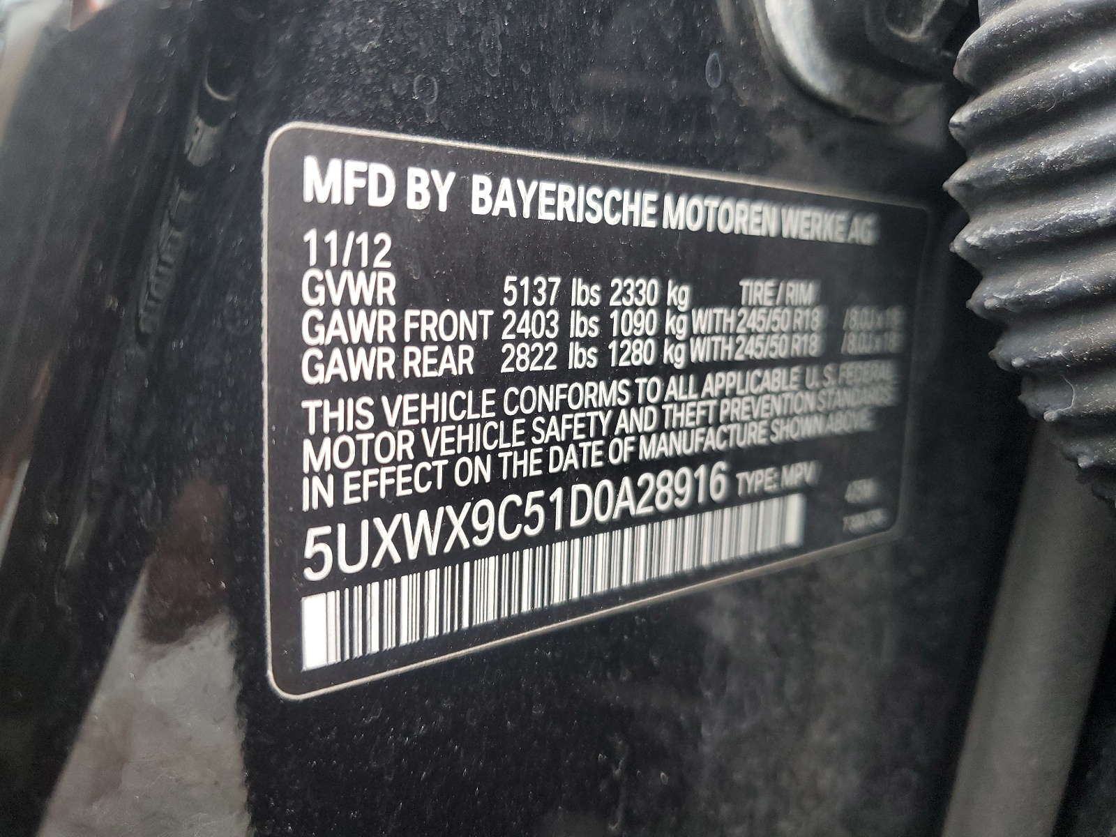 2013 BMW X3 xDrive28I vin: 5UXWX9C51D0A28916