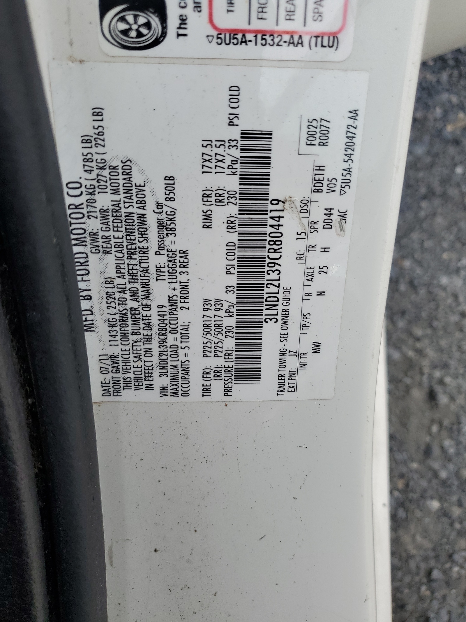 3LNDL2L39CR804419 2012 Lincoln Mkz Hybrid