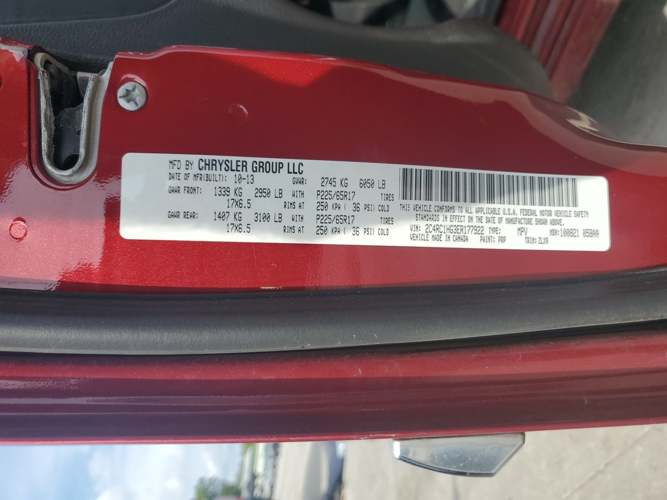 2C4RC1HG3ER177922 2014 Chrysler Town & Country S