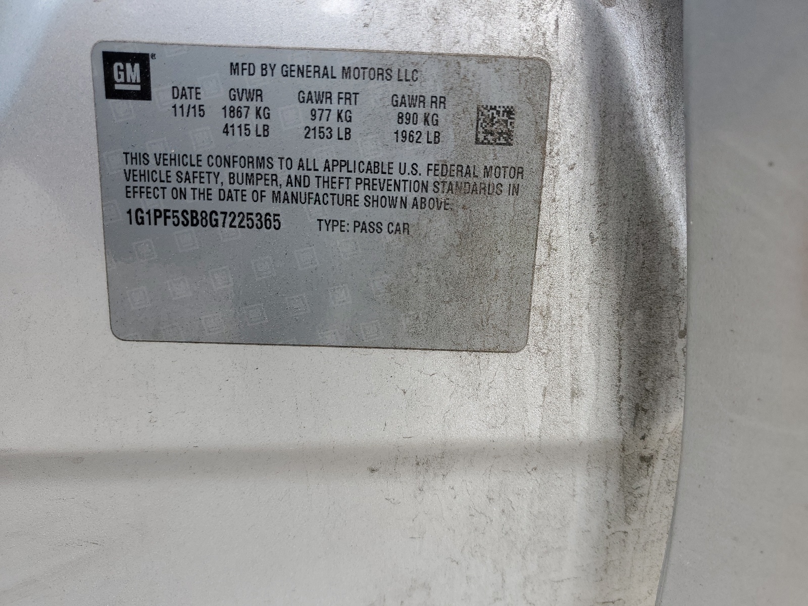 1G1PF5SB8G7225365 2016 Chevrolet Cruze Limited Lt