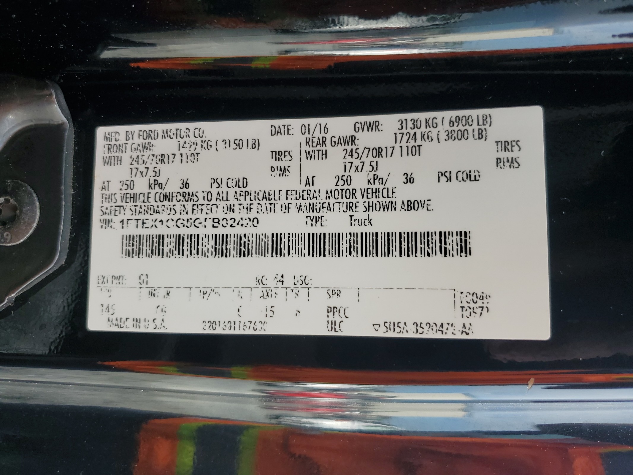 1FTEX1CG5GFB02420 2016 Ford F150 Super Cab