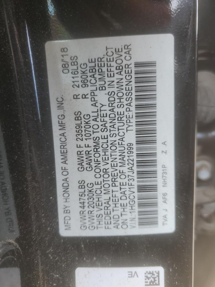 1HGCV1F37JA221999 2018 Honda Accord Sport