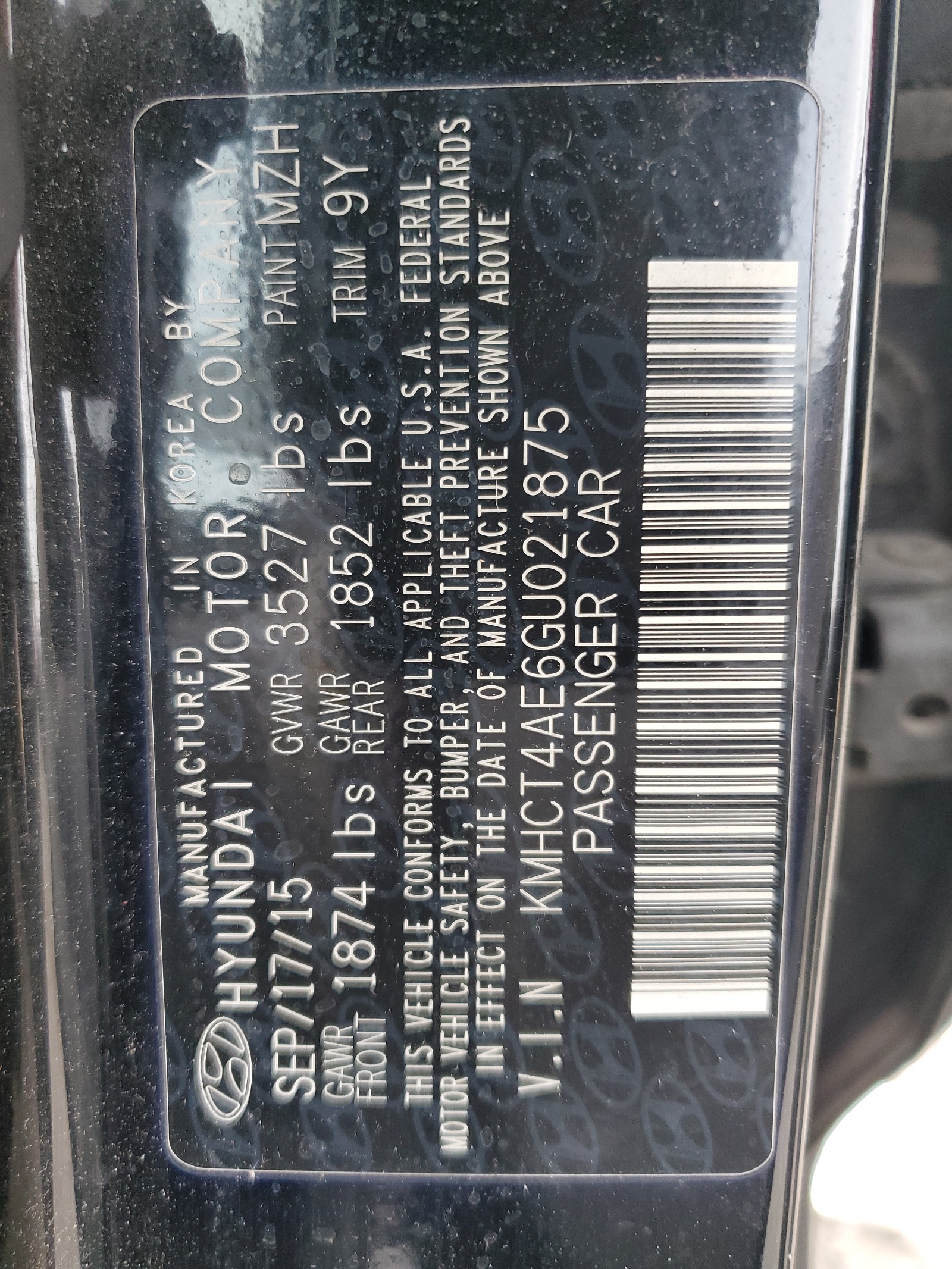 KMHCT4AE6GU021875 2016 Hyundai Accent Se