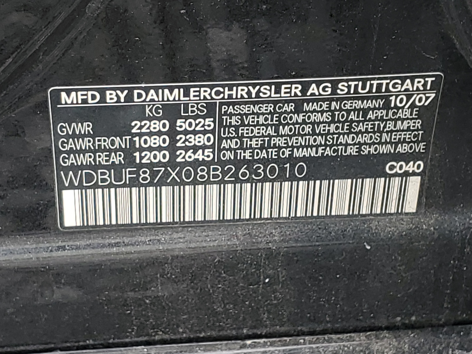 WDBUF87X08B263010 2008 Mercedes-Benz E 350 4Matic