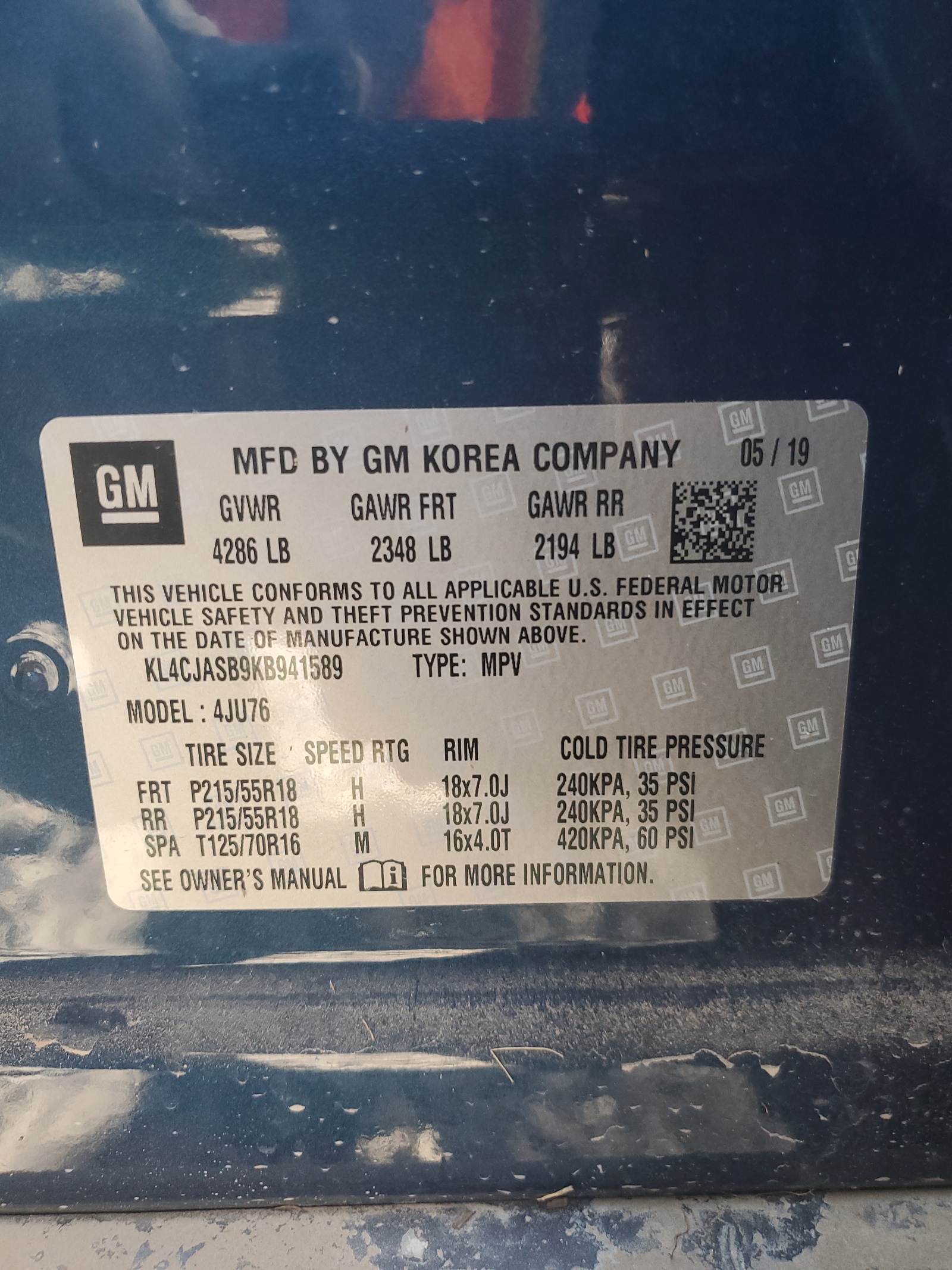 KL4CJASB9KB941589 2019 Buick Encore Preferred