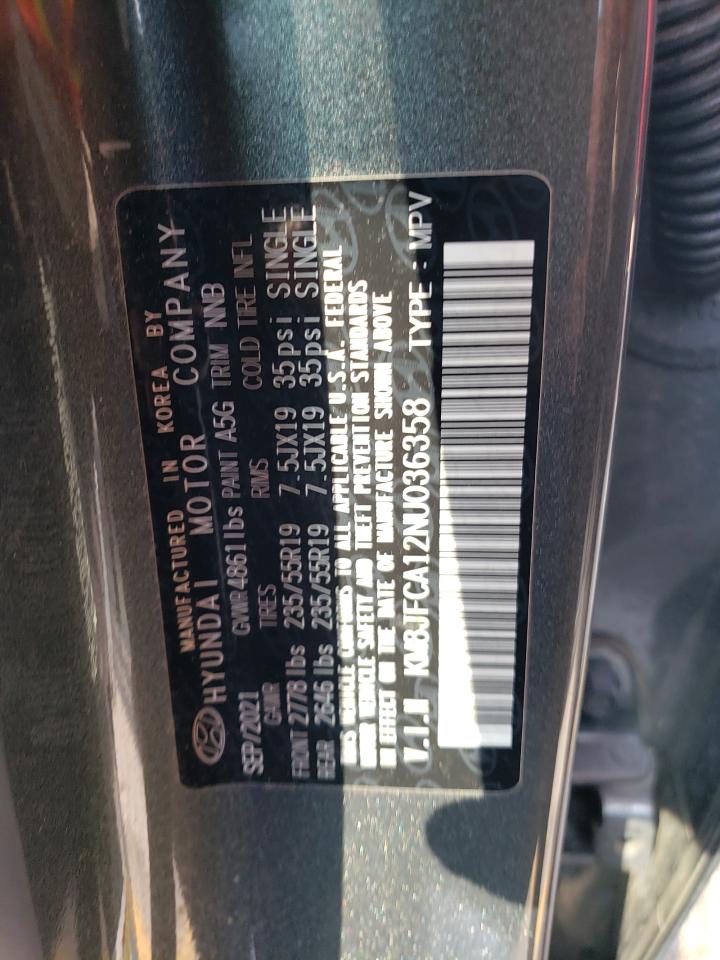 2022 Hyundai Tucson Sel Convenience VIN: KM8JFCA12NU036358 Lot: 64635104