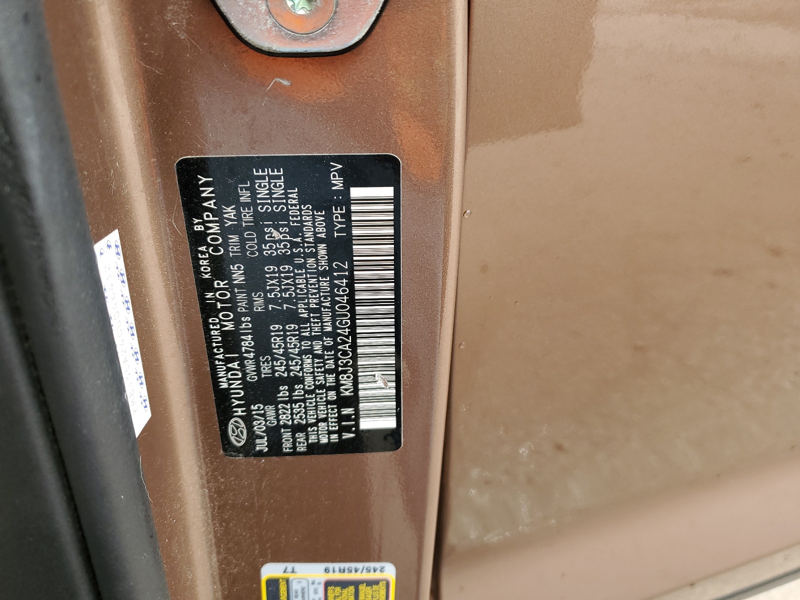 KM8J3CA24GU046412 2016 Hyundai Tucson Limited