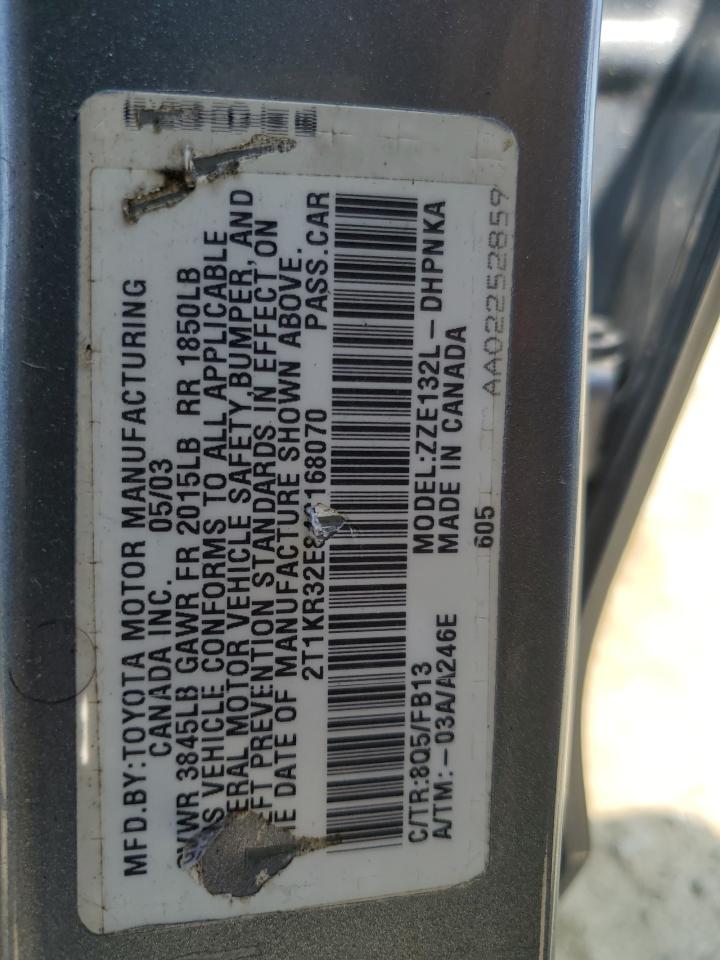 2004 Toyota Corolla Matrix Xr VIN: 2T1KR32E84C168070 Lot: 62919584