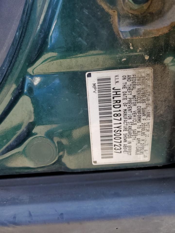 2000 Honda Cr-V Se VIN: JHLRD1871YS007237 Lot: 63557524