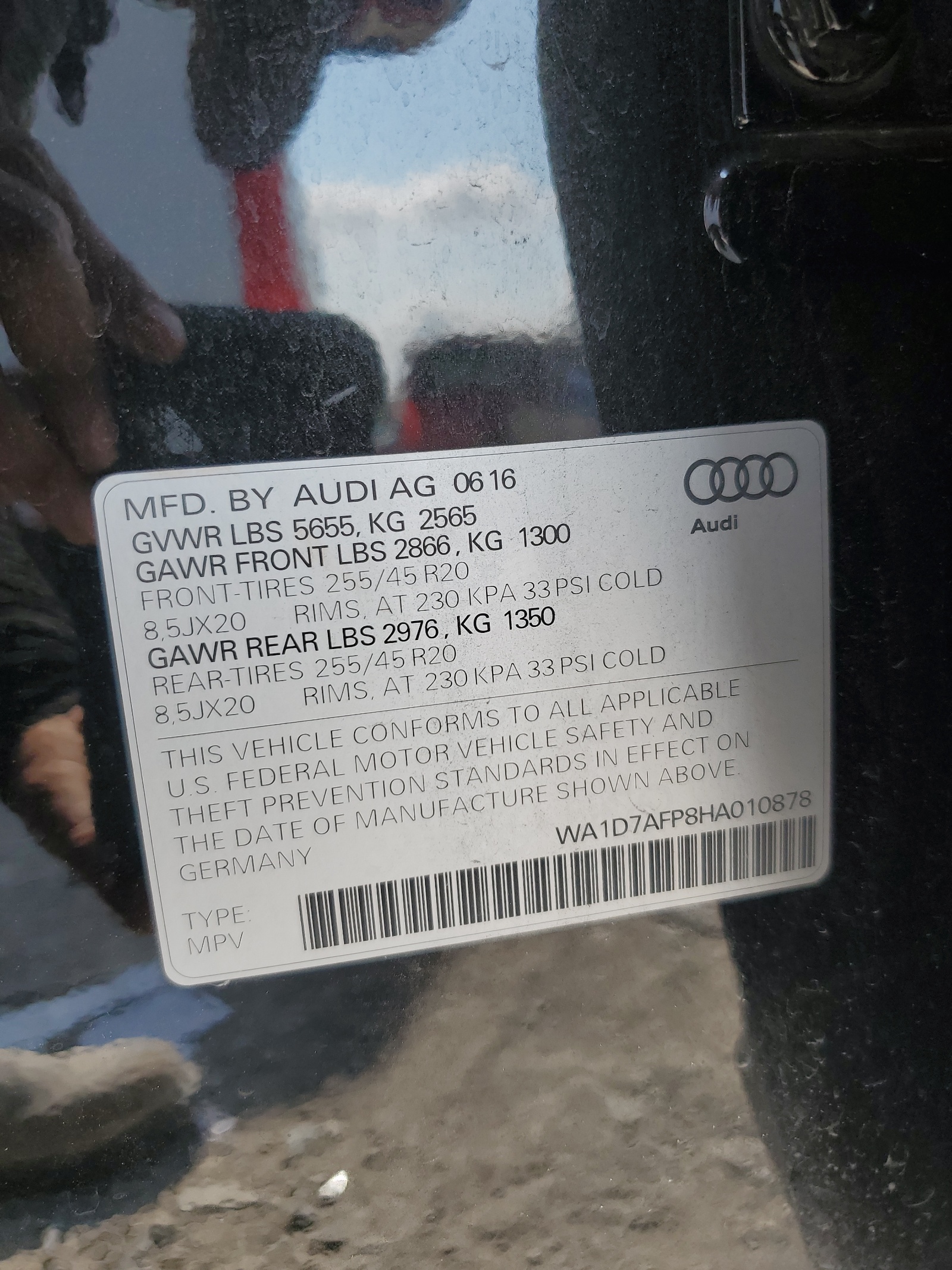 WA1D7AFP8HA010878 2017 Audi Q5 Premium Plus S-Line