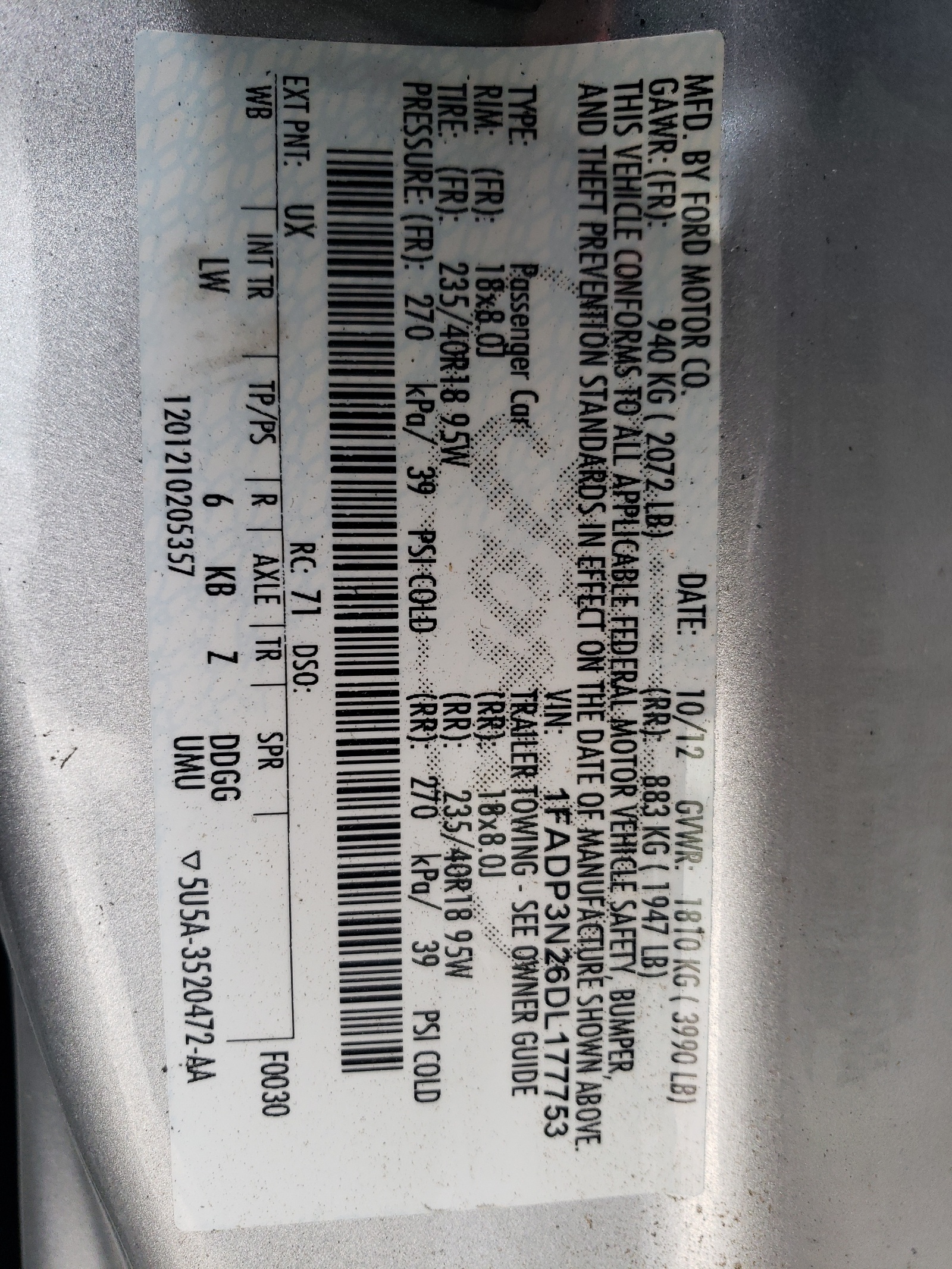 1FADP3N26DL177753 2013 Ford Focus Titanium