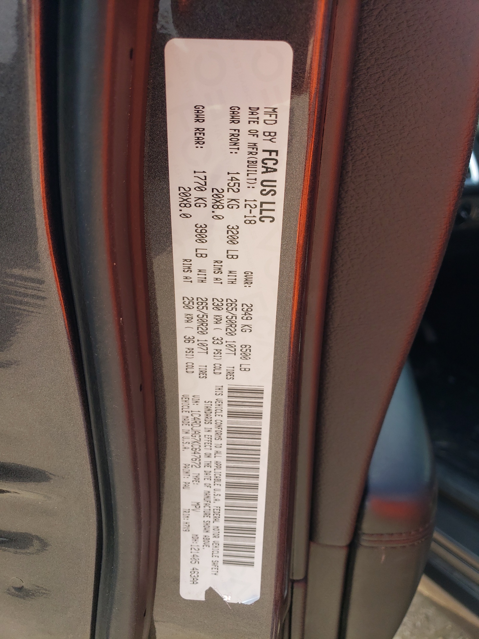 1C4RDJAG7KC647672 2019 Dodge Durango Sxt