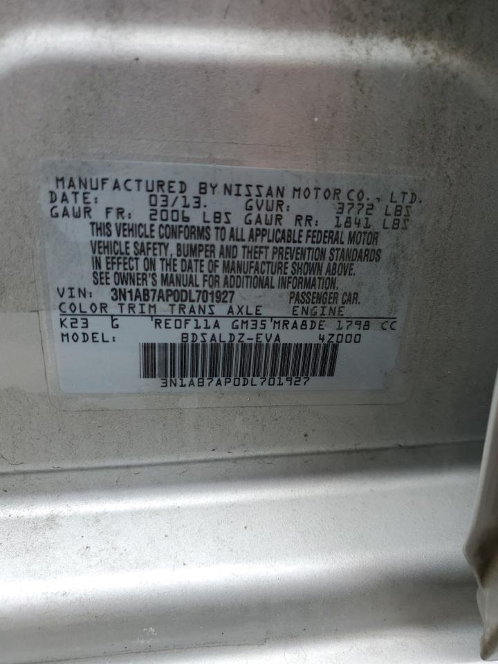 2013 Nissan Sentra S VIN: 3N1AB7AP0DL701927 Lot: 63098014