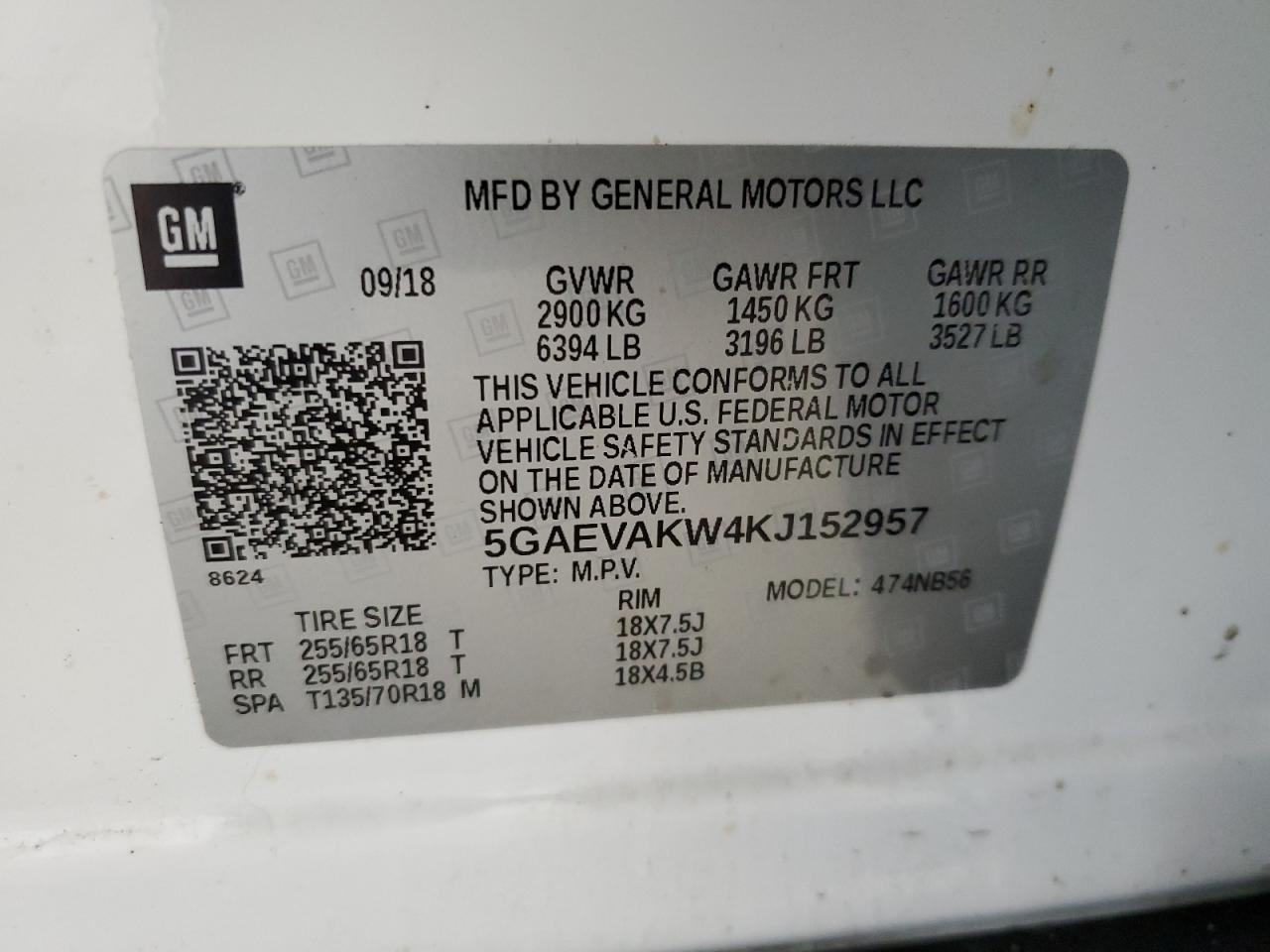 2019 Buick Enclave Essence VIN: 5GAEVAKW4KJ152957 Lot: 64300054