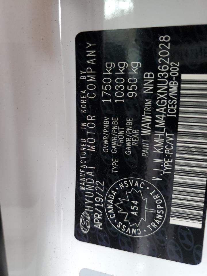 2022 Hyundai Elantra Sel VIN: KMHLM4AGXNU362028 Lot: 61922864