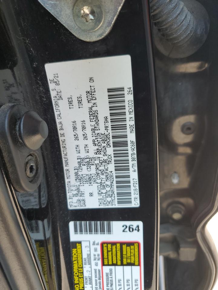 2021 Toyota Tacoma Double Cab VIN: 3TMCZ5AN7MM422814 Lot: 65539154