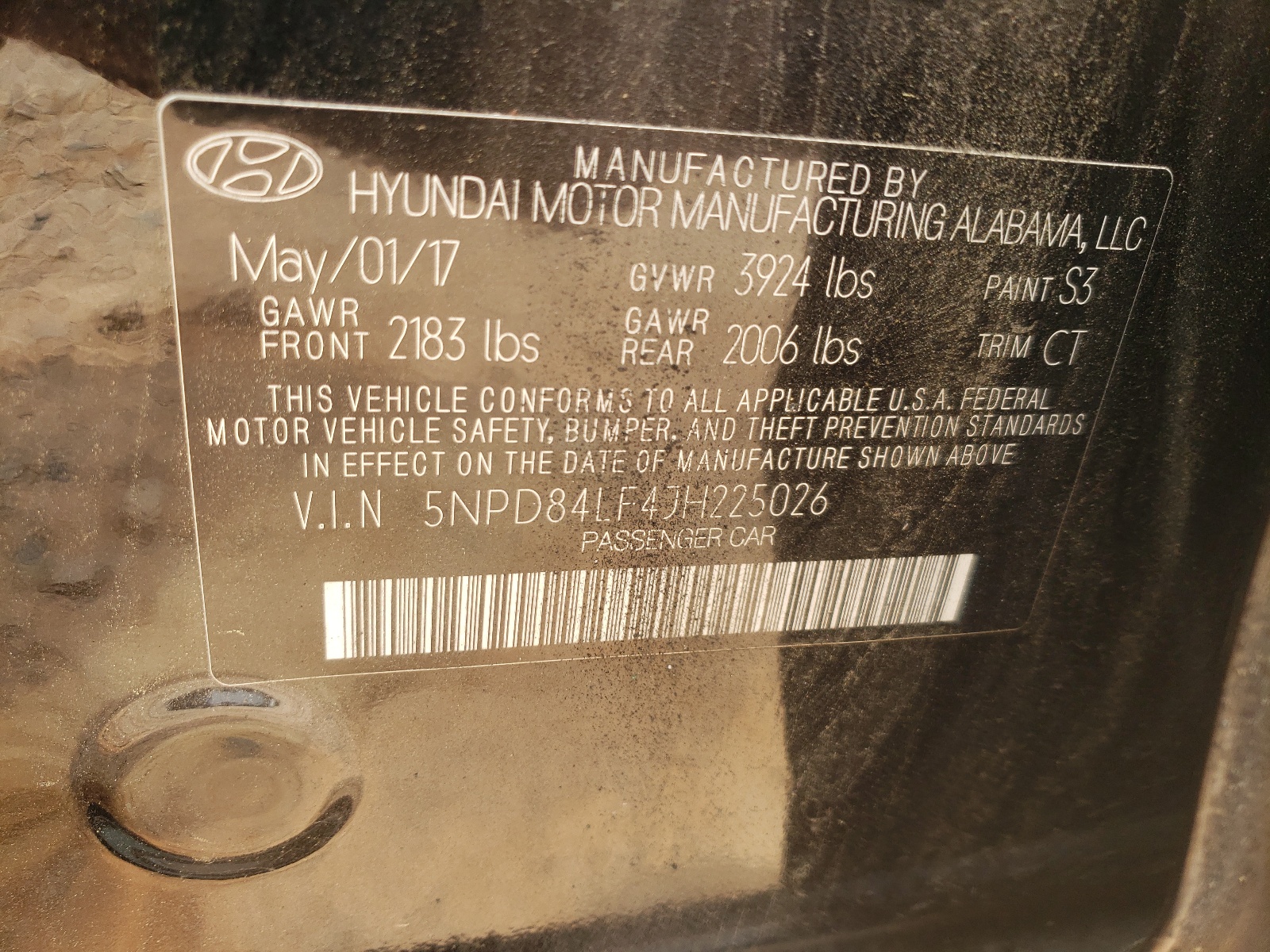 5NPD84LF4JH225026 2018 Hyundai Elantra Sel