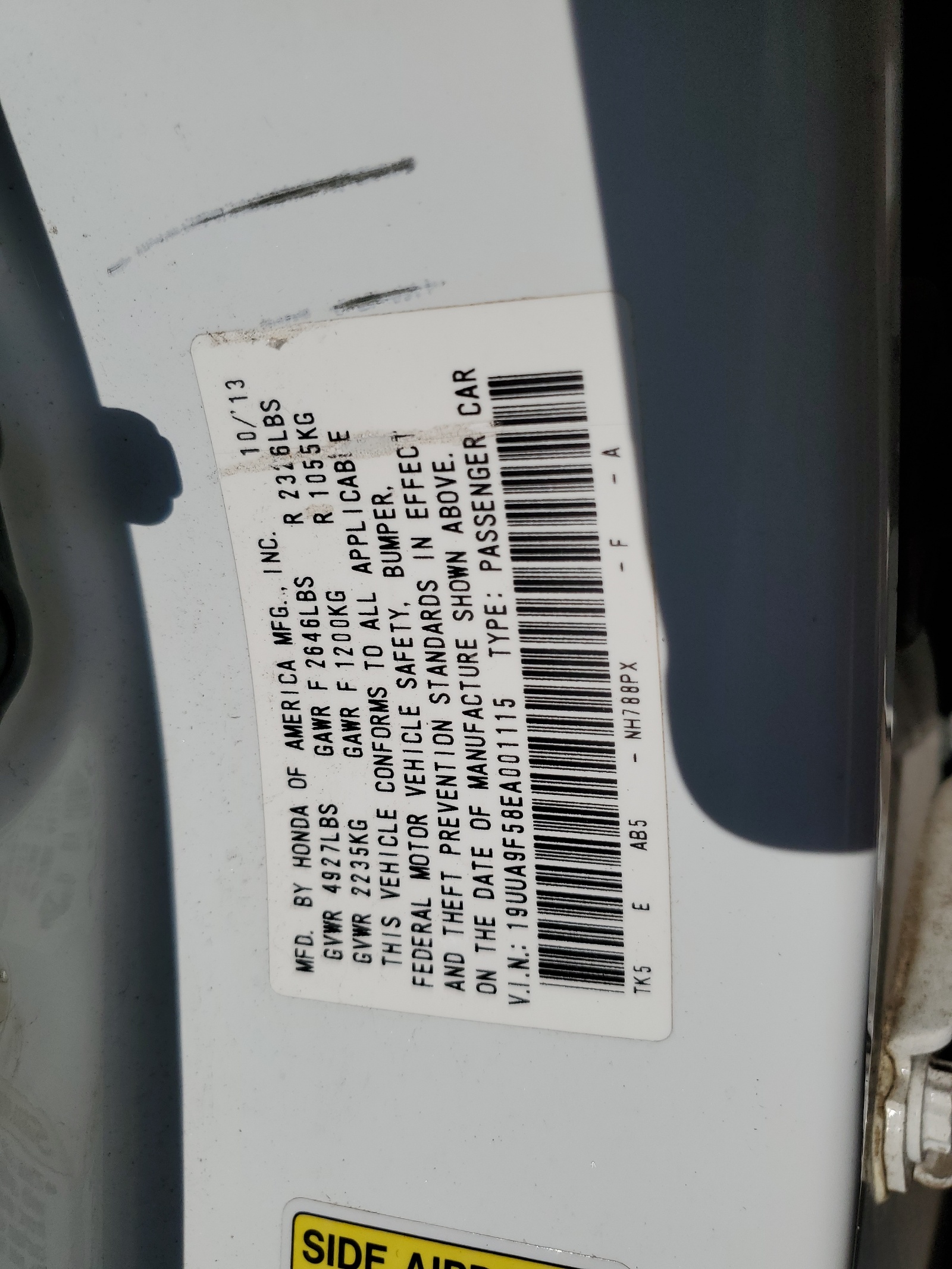 19UUA9F58EA001115 2014 Acura Tl Tech