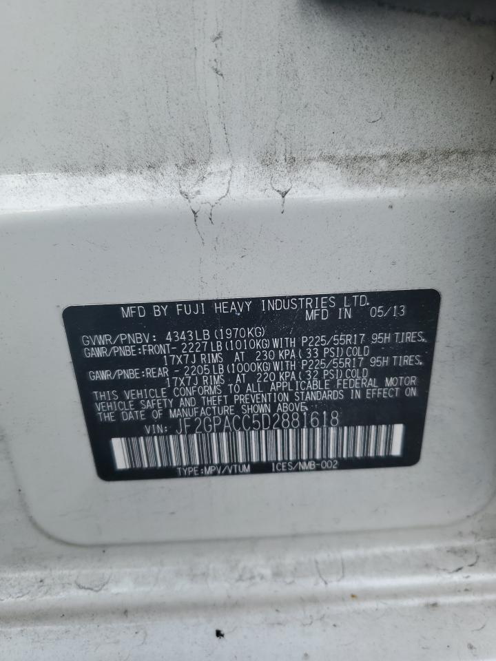 2013 Subaru Xv Crosstrek 2.0 Premium VIN: JF2GPACC5D2881618 Lot: 64007234