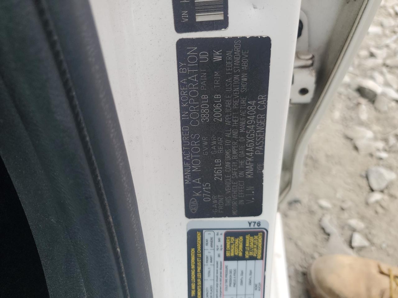 2016 Kia Forte Lx VIN: KNAFK4A6XG5494084 Lot: 63966564