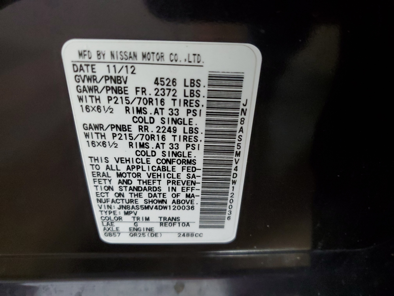 JN8AS5MV4DW120036 2013 Nissan Rogue S