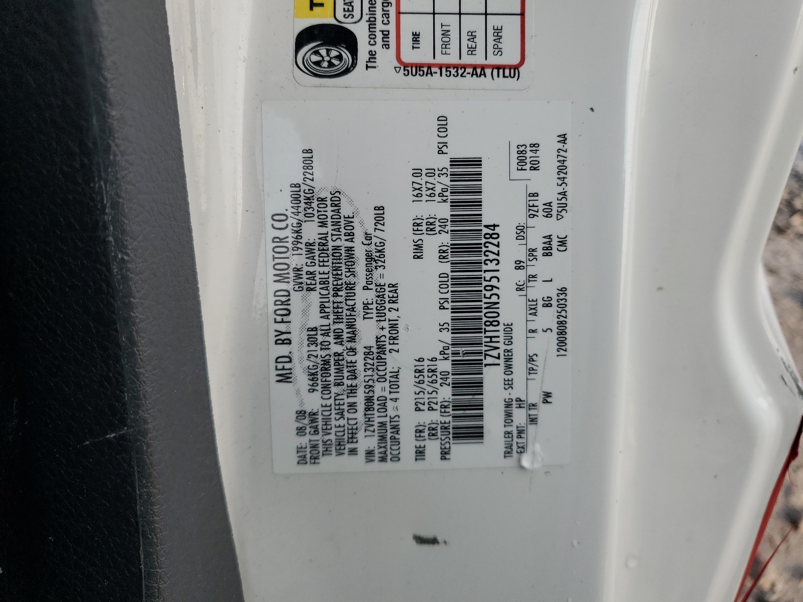 1ZVHT80N595132284 2009 Ford Mustang